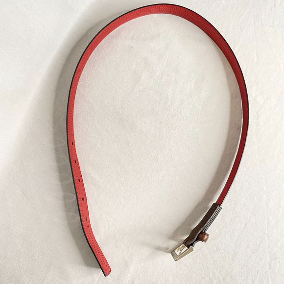 Dockers Belt Small Brown Full Grain Leather And Faux Multi Linear Stitch Detail - Picture 5 of 11